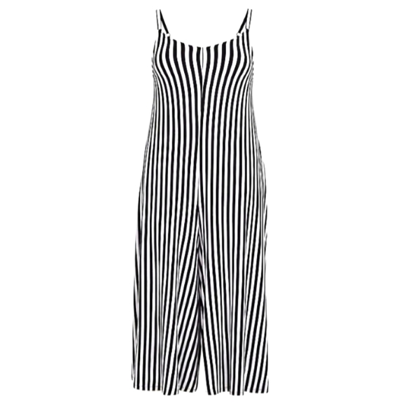 torrid Pants - Torrid Super Soft Black & White Stripe Culotte Romper Jumpsuit